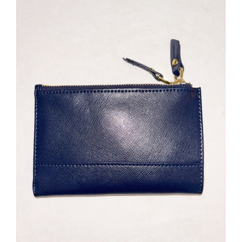 Neiman Marcus Navy Blue Leather Wallet Card Holder